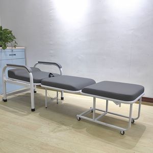 Caregiver Chair <b>Single</b> Portable <b>Folding</b> <b>Bed</b> Artificial Leather 61x77x92 For Hospital Home Office Use - Product Image 3
