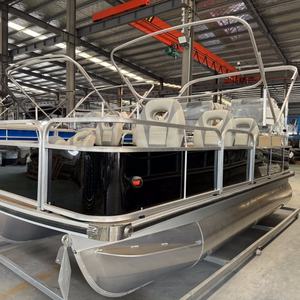 Barcos de pontón de aluminio flotante EVA de 21 pies, 23 pies, 25 pies para <span class=keywords><strong>Taxi</strong></span> acuático, pesca de pasajeros y motor fuera de borda de ocio incluido - Product Image 6