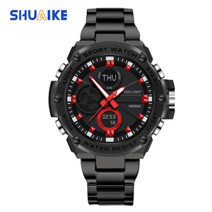 Nouvelle montre numérique en acier inoxydable 1092, boîtier doré, LED lumineuse, montre-bracelet de sport pour homme, support OEM, montre numérique ovale décontractée - Product Image 2