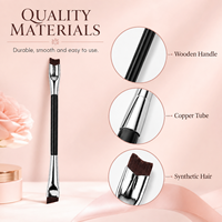 Pinceau de maquillage double embout personnalisé pour les marques de beauté, pinceau cosmétique OEM en marque privée