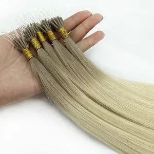 Elastic Wire No Shedding Nano Ring Hair Extensions 100% Top Quality Virgin Human Hair Extensions Nano Ring