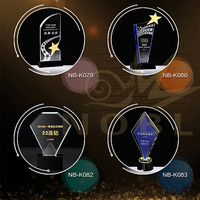 Nuevo diseño personalizado Medalla Premio de cristal trofeo con su logotipo grabado