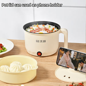 그레이트 베어 1.5L 휴대용 미니 전기 밥솥 자동차 호텔 기숙사 용 강화 유리 뚜껑이 있는 논스틱 냄비 - Product Image 4