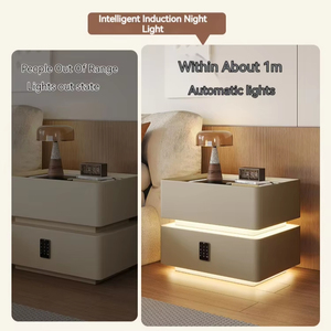 Furnitur cerdas meja samping tempat tidur, furnitur pintar nirkabel dengan pengisian daya Usb untuk penyimpanan Speaker samping tempat tidur - Product Image 3