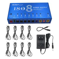 Mosky ISO-8 Kunststoff-Gitarreneffektpedal-Netzteil mit 8 isolierten DC-Ausgängen/5V USB-Ausgang für 9V 12V 18V Audio-Video-Zubehör