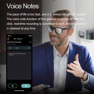 LIGE BWW100 Gafas inteligentes Respuesta de teléfono Ai Traducción inteligente Asistente de voz A prueba de polvo Escuchar música UV400 Gafas de sol - Product Image 6