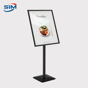 Подставка для напольных вывесок из алюминиевого сплава, светодиодный световой короб A2/A3, прямоугольная подставка для меню, черная подставка для внутреннего/наружного использования, сменный держатель вывески - Product Image 2