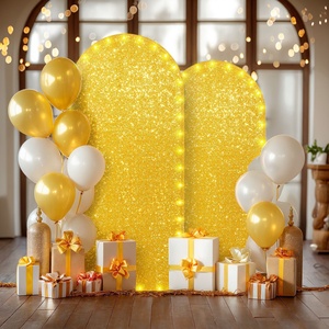 C252 copertura <span class=keywords><strong>arco</strong></span> LED luce stringa <span class=keywords><strong>foto</strong></span> fondale con paillettes semicircolare sfondo festa compleanno <span class=keywords><strong>arco</strong></span> abito in tessuto - Product Image 1