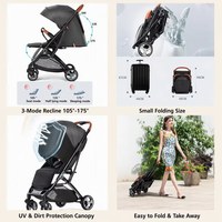 Poussette compacte pour bébé, chariot de transport personnalisé, poussette légère pliable pour nourrisson, pliage à une main, poussettes de voyage pour bébé