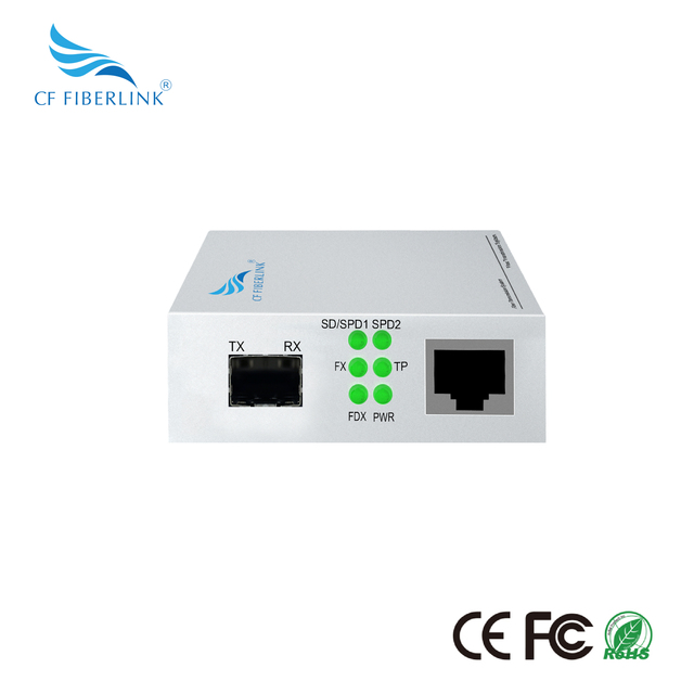 1 RJ45 Gigabit Fiber Optic Transceiver and 1 SFP, Plug and Play, Compatible with 14 Slot Racks