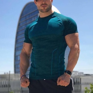 Wholesale Custom Sport Fitness Wear Short Sleeve Seamless <strong>Bodybuilder</strong> Gym <strong>t</strong> <strong>Shirt</strong> for Men - Product Image 4