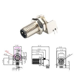 M8 Cong Hàng Không Cắm Kết Nối 3/4/5/6/8 Pins IP67 Không Thấm Nước Nữ Nam PCB Gắn Kết Ổ Cắm Cho Bảng Điều Khiển Phía Sau Cài Đặt - Product Image 4