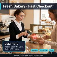 Escáner de Código de Barras USB CCD 1D UMG-HS10 Económico y Portátil ±60 °   Ángulo para el punto de pago de la tienda de belleza