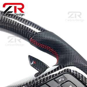 Volante Deportivo Personalizado de Fibra de Carbono para <span class=keywords><strong>Jaguar</strong></span> XF con Levas de Cambio para XFR F-Type XK XKR-S Coupé XE XJ X-Type - Product Image 4