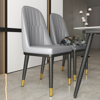 Chaise de salle à manger en cuir simple pour la maison et l'hôtel, design moderne, durable