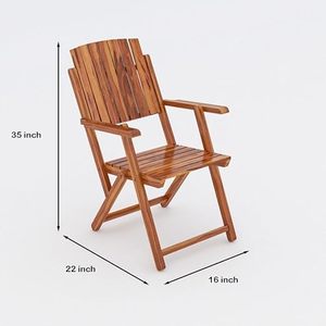 Fauteuil pliant en bois de sheesham massif, chaise pliable portable pour balcon, salon, chambre, extérieur, intérieur - Product Image 4