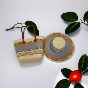 Popular Bohemia Wide-Brim Straw Hat Summer Beach <b>Bag</b> 2 Pcs Set Outdoor Summer Single Shoulder Hand-Woven Tote <b>Bag</b> - Product Image 6