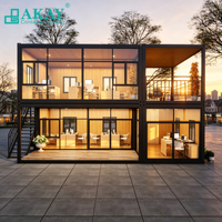 Maison préfabriquée modulaire AKAY à installation rapide, conteneur plat, systèmes électriques et sanitaires dissimulés, petite maison préfabriquée