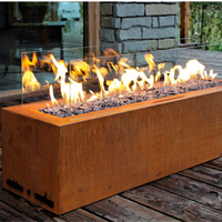 Cheminée au propane personnalisée pour l'extérieur, foyer en acier corten
