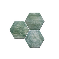 Carreaux de porcelaine hexagonaux verts rustiques de nouvelle conception 200*230, carreaux de porcelaine verts pour salle de bain