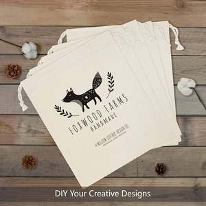 Bolsas de Lona Personalizadas con Doble Cordón, Diseño Geométrico, Muselina de Algodón Premium, 4 x 6 Pulgadas - Product Image 5