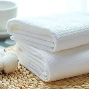 Spunlace handuk mandi Nonwoven, penyerap lembut warna putih handuk mandi sekali pakai
