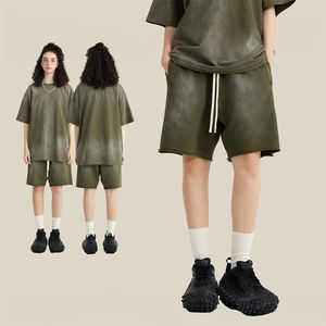 Breathable High Quality 100% Cotton Solid Custom Logo Plain Dyed Unisex Vintage Washed Streetwear <b>Shorts</b> for <b>Men</b> & Women - Product Image 3