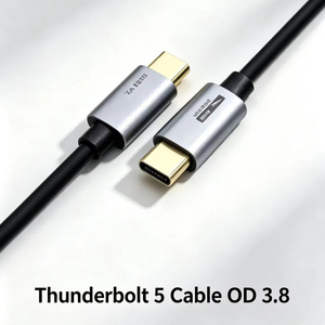 Câble en silicone Thunderbolt 5 80 Gbps 240 W ultra flexible OD3.8 USB C pour la charge et le transfert de données, logo personnalisé disponible - Product Image 1