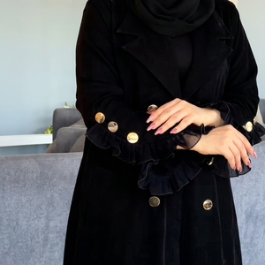 Abaya Modeste Légère à Manches Longues Perlée et Pailletée de Dubaï, Faite à la Main, Traditionnelle Musulmane, pour Femme, en Polyester, Idéale pour l'Aïd et les Mariages, Vente en Gros - Product Image 1
