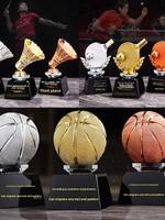 Trophées en résine cristalline gravés au laser pour le tennis de table, le basketball, le football, le badminton, le volley-ball - Souvenirs personnalisés pour les équipes scolaires