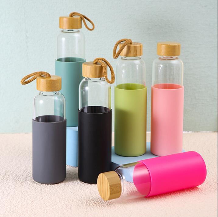 550Ml Milieuvriendelijke Bamboe Deksel Siliconen Sleeve Duurzaam Borosilicaatglas Water Fles****^^^^ https://www.siboasi.com