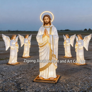 Linternas LED Religiosas Cristianas con Esculturas <span class=keywords><strong>de</strong></span> Jesús y Ángeles, Linterna <span class=keywords><strong>de</strong></span> Seda China para Iglesia, Graduación y Decoración <span class=keywords><strong>de</strong></span> Festivales - Product Image 5