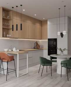 Série d'armoires de style frais, convient aux cuisines irrégulières, aux appareils encastrables, aux armoires complètes, style ouvert, au rangement complet pour les maisons - Product Image 5