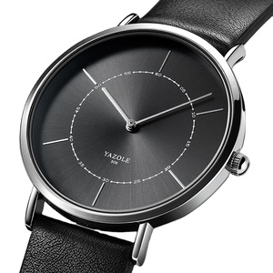 YAZOLE Z508 סיטונאי מינימליסטי מאן מגניב שעון רצועת עור יוקרה קוורץ שעונים בתפזורת שעונים לוגו מותאם אישית תוצרת סין - Product Image 4