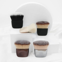 Pinceau plat portable à poils doux pour le blush, idéal pour les débutants, pinceau à poudre libre et à estomper le contour – Outil de maquillage très prisé