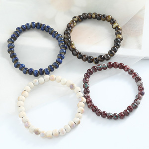 Bracciale rotondo in ceramica con perline elasticizzate Jingdezhen bracciale in ceramica con perline elastico da donna - Product Image 1