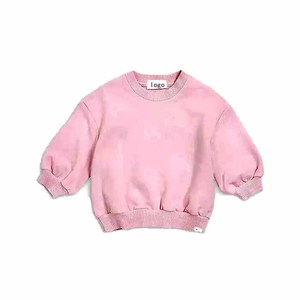 Ropa de bebé personalizada, top de chándal de Color sólido con cuello redondo, Sudadera de felpa francesa de gran tamaño con burbujas para niños - Product Image 2