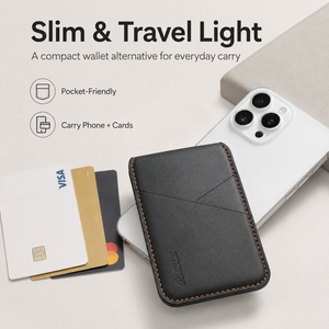 Cartera Magnética para Teléfono de Cuero PU Vintage con Ranura para Tarjeta de Identificación y Soporte, Bloqueo RFID, Compatible con Teléfonos y Fundas Magnéticas - Product Image 3