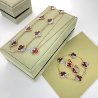Bracelet en argent sterling S925, trèfle à quatre feuilles porte-bonheur original, agate naturelle, cornaline, fleur à cinq pétales, plaqué or 18 carats, Cleef