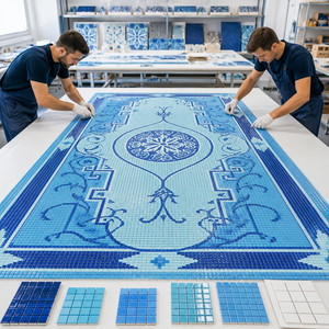 Mosaico de Cristal Personalizado para Piscina, Mural Artístico para Parque Acuático, Gimnasio, Estadio, Decoración de Pared para Piscina Exterior - Product Image 3