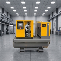 Compresseur d'air industriel monophasé 15 kW 20 CV, à vis, lubrifié par courroie, silencieux, fixe, refroidi par air, tout-en-un, garantie 1 an