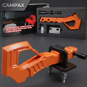 CAMPAX Scorpion Tail Recovery Tow Hook 20T Heavy Duty Forged 2 Inch Dual-Hole Anti-Rust Coating for Jeep Truck Overlanding - Product Image 5