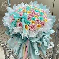 Papier d'emballage floral en promotion, PE non couché double face 85 microns, couleur unie, imperméable, antistatique, compatible impression numérique