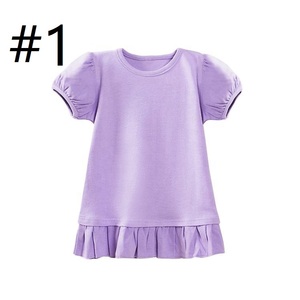 Camisetas de Verano Personalizadas para Bebés y Niñas Pequeñas, Tejidas, 100% Algodón Peinado, con Volantes y Mangas Abullonadas - Product Image 5