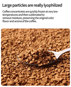 Café Negro Instantáneo de Alta Cafeína, Granos de Café Tostado Oscuro, Paquete Grande con Sabor Ácido, Empaque en Bolsa, Café Arábica Liofilizado - Product Image 4
