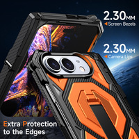 Étui pour iPhone Duo Fold, style Mecha, résistant aux rayures, antidérapant, double support, absorption des chocs, verres renforcés aux quatre coins