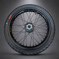 Ensemble de roues Supermoto 17 pouces pour Surron Light Bee X, moyeu CNC, jantes à rayons, prêt à être expédié, directement de l'usine