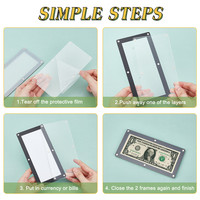Cadre d'affichage acrylique magnétique rectangle ultra clair Porte-billets de banque de haute qualité pour le type de cadre photo dollar papier-monnaie