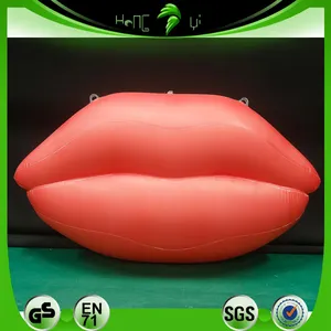 Bibir PVC Raksasa untuk Iklan Sofa Berbentuk Mulut Tiup Merah Mainan Seksi Tiup