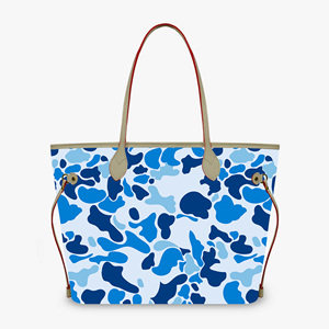 Borsa Shopping Personalizzata all'<span class=keywords><strong>Ingrosso</strong></span> in Pelle PU, Borsa Camouflage Oceanica, Borsa da Donna con Design Camouflage Nuvola Polinesiana Pohnpei, Borsa Tote con Cerniera - Product Image 1